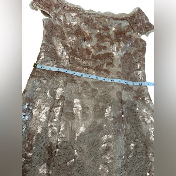 JS Collections NWT Gold Sequin Elegant Mother of Bride Gold Dress- Size 8 - Picture 10 of 12